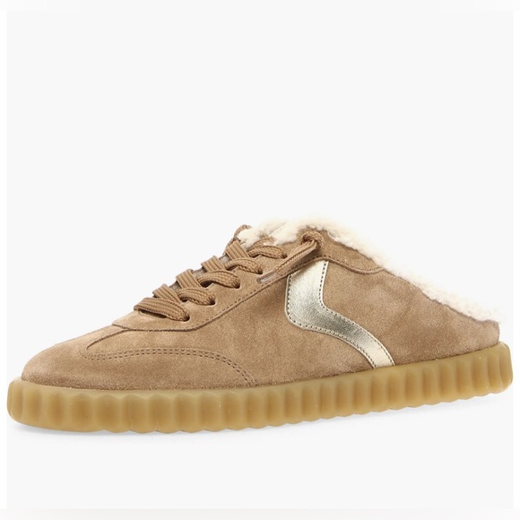 Voile Blanche Shoes - NWT VOILE BLANCHE Ines Faux Shearling Lined Mule in Light Brown